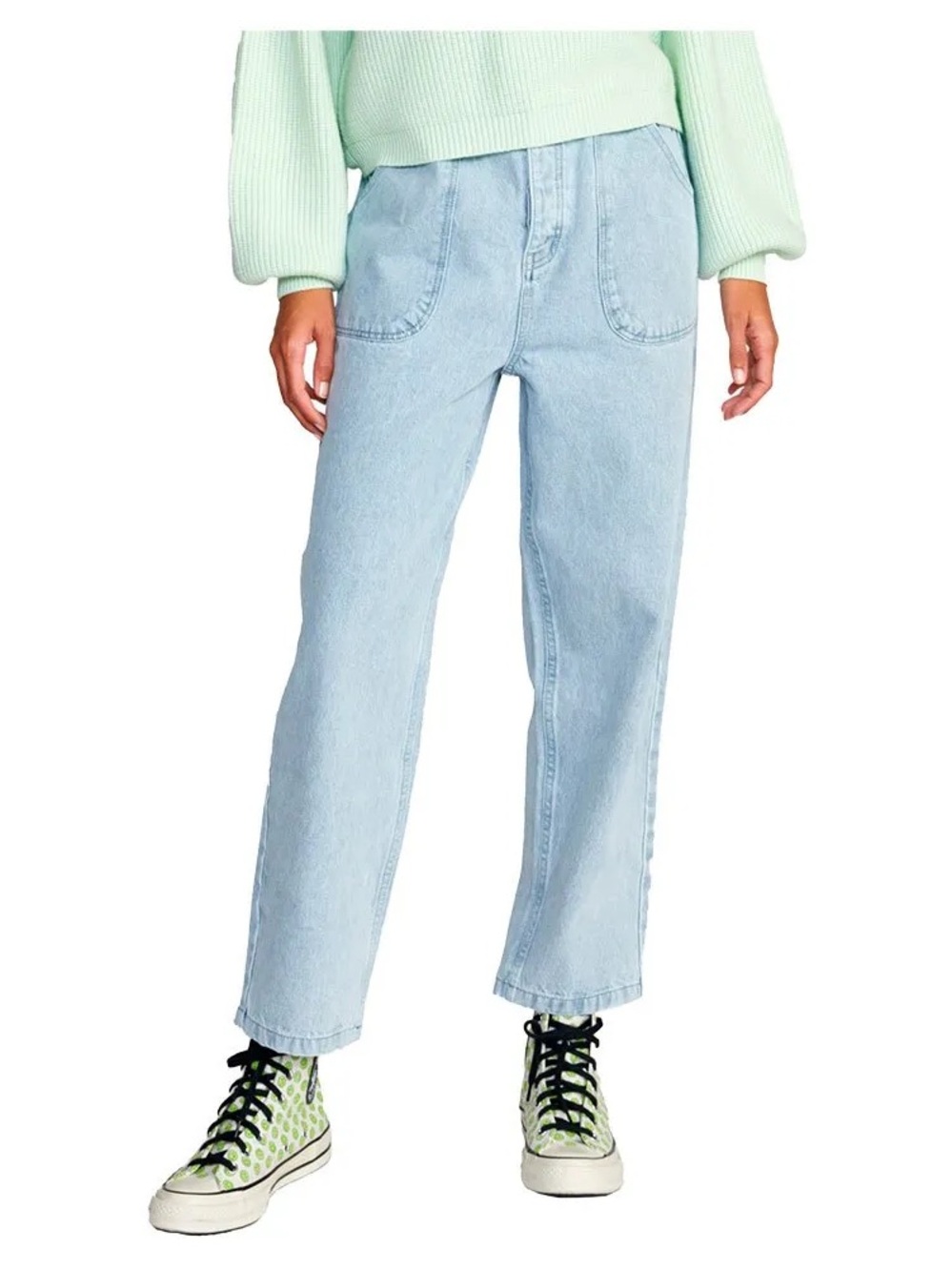 RVCA Women's Light Blue Straight-Leg Jeans
